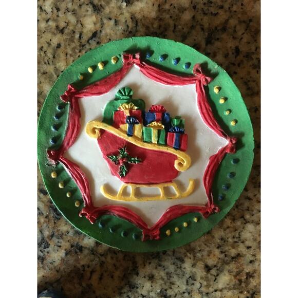 Miniature Santa Claus Christmas Xmas Sleigh Winter Tea Set Vintage - Picture 4 of 11